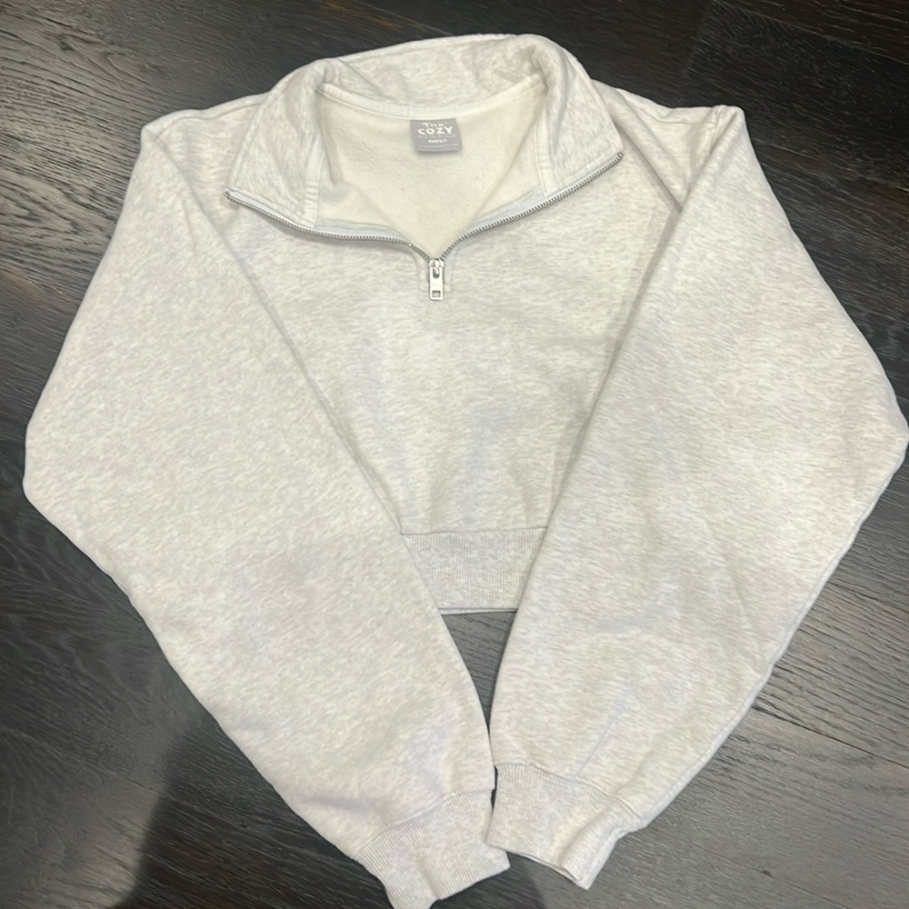 Aritzia Gray Zip-Up Sweatshirt